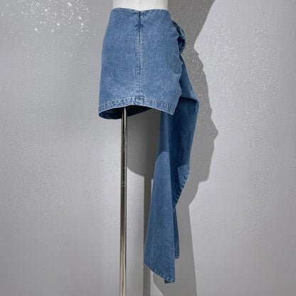 Denim Mini Röcke 3D Blumen Design Hohe Taille