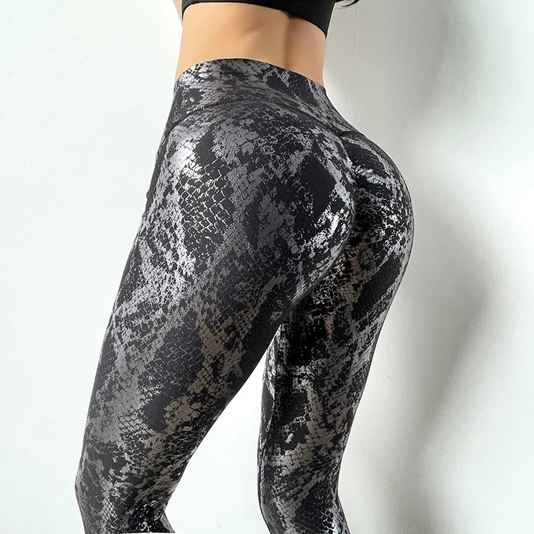 Γυναικείο Kολάν ελαστικό Snake Print Glitter