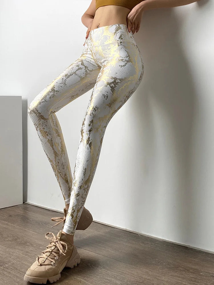 Γυναικείο Kολάν ελαστικό Snake Print Glitter