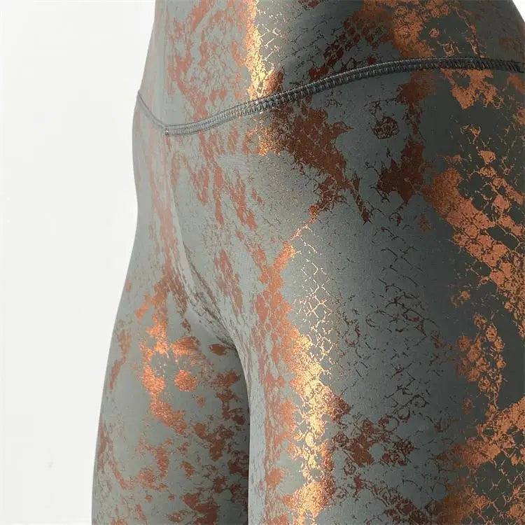 Snake Print Glitter Elastic Women Leggings