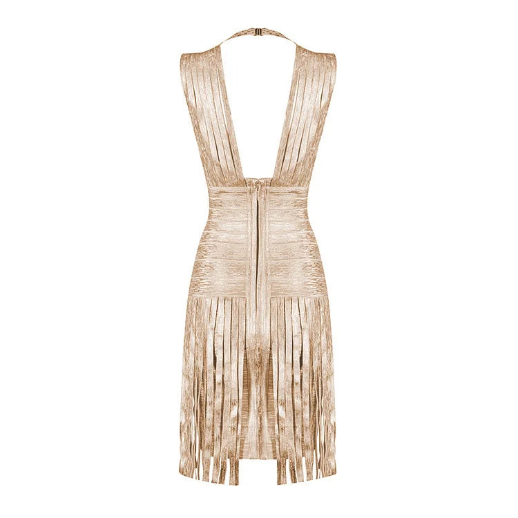 Luxe Inspired Sexy Mini Gold Party Bandage Kleid