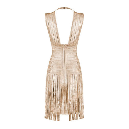 Luxe Inspired Sexy Mini Gold Party Bandage Kleid