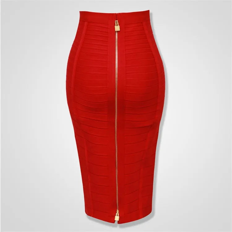 High Quality Zipper Bandage Pencil Skirt