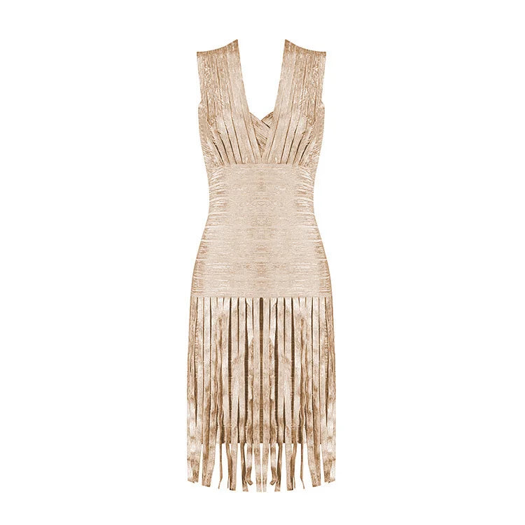 Luxe Inspired Sexy Mini Gold Party Bandage Kleid