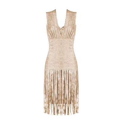 Luxe Inspired Sexy Mini Gold Party Bandage Kleid