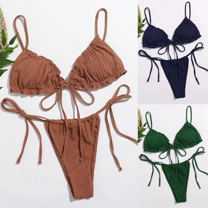 Bikini-Set mit niedriger Taille, sexy Bademode