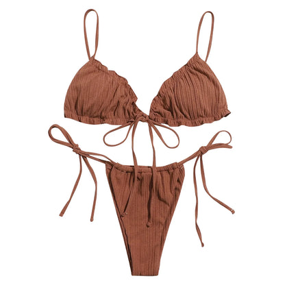 Bikini-Set mit niedriger Taille, sexy Bademode