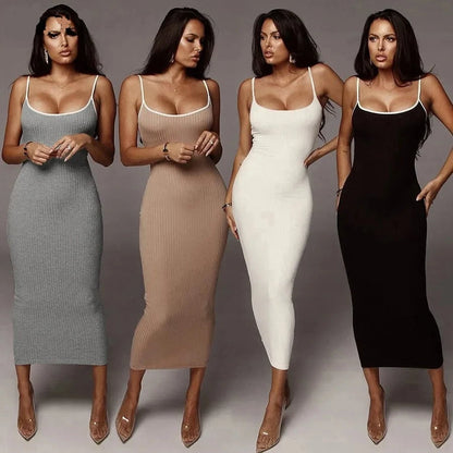 Backless Bodycon Midi Dress