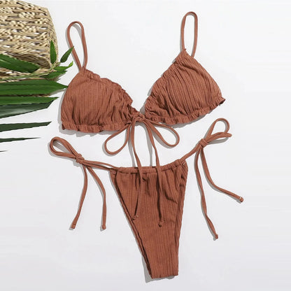 Bikini-Set mit niedriger Taille, sexy Bademode