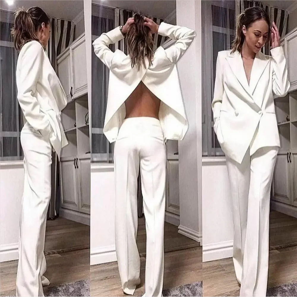 Suits Set Two Piece Back Split