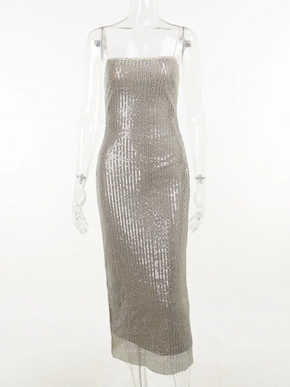 Strap Sparkle Maxi Dress