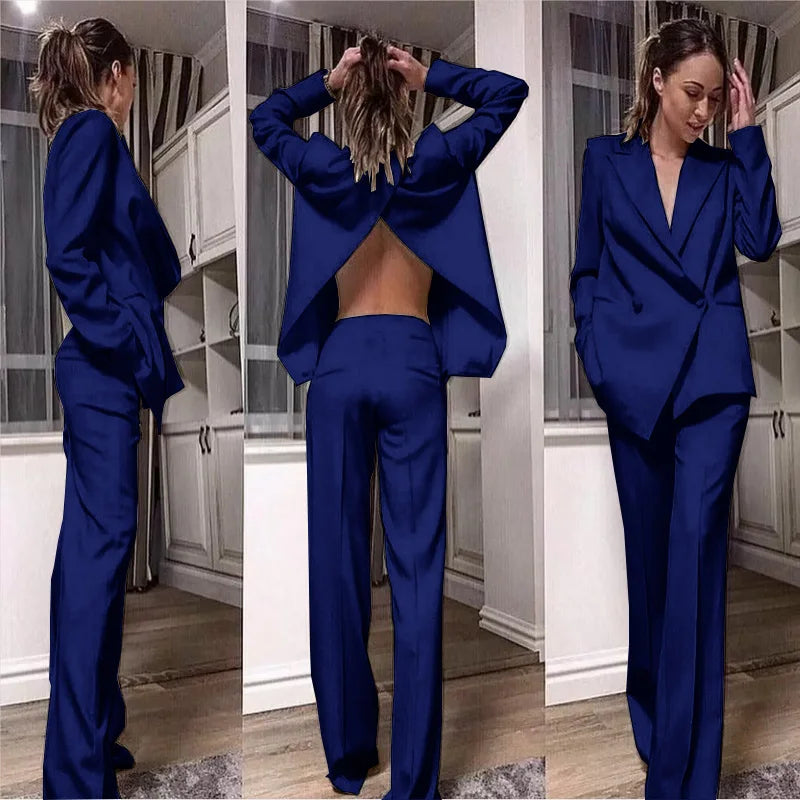 Suits Set Two Piece Back Split