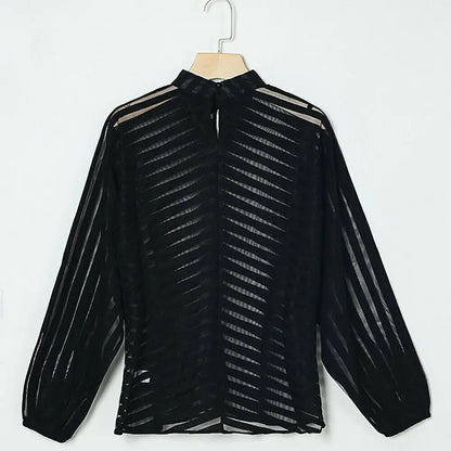 See throuht Black Blouse-Shirt