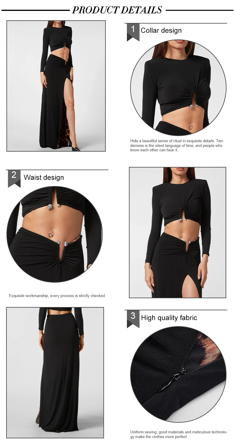 Βραδινό Σετ 2 τεμαχίων (Crop Top - Maxi Φούστα)