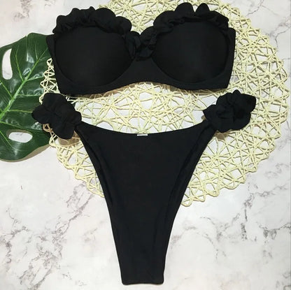 Sexy Strapless Push Up Bikini Set