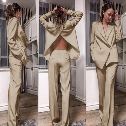 Suits Set Two Piece Back Split