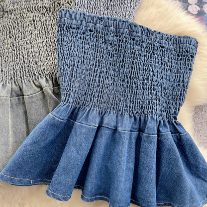 Chic Tube Top Denim