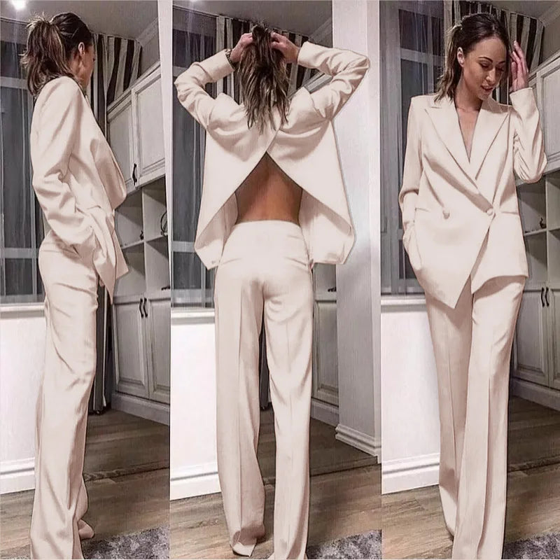 Suits Set Two Piece Back Split