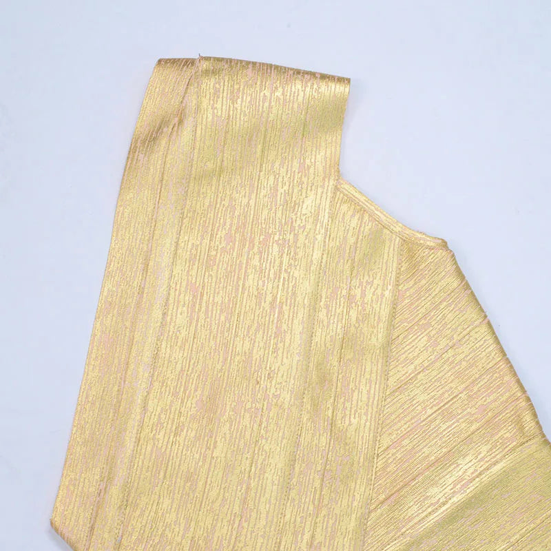 Sexy One-Shoulder-Bandage-Kleid in Gold-Silber