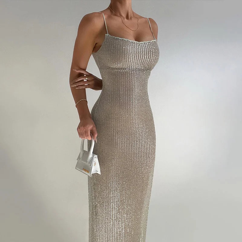 Strap Sparkle Maxi Dress