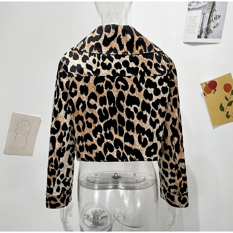 Leopard Crop Jacket Long Sleeve