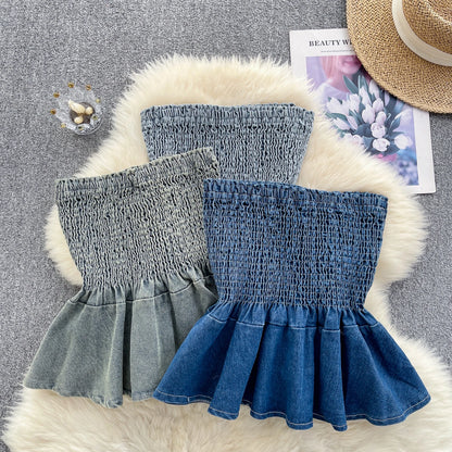 Chic Tube Top Denim