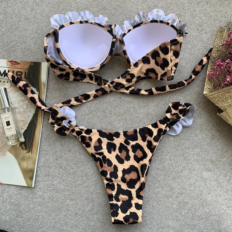 Sexy Strapless Push Up Bikini Set