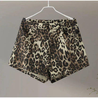 Leopard Denim Shorts