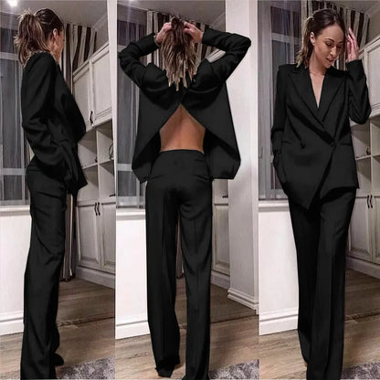 Suits Set Two Piece Back Split