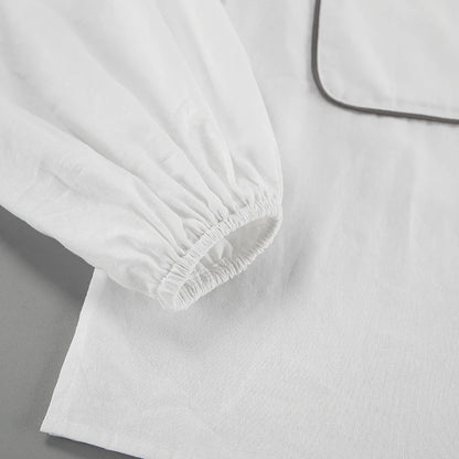 Cotton Linen Two-piece White Set (Shirt + Shorts)