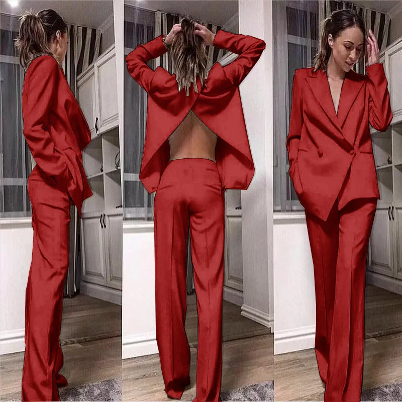 Suits Set Two Piece Back Split