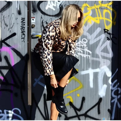 Leopard Crop Jacket Long Sleeve