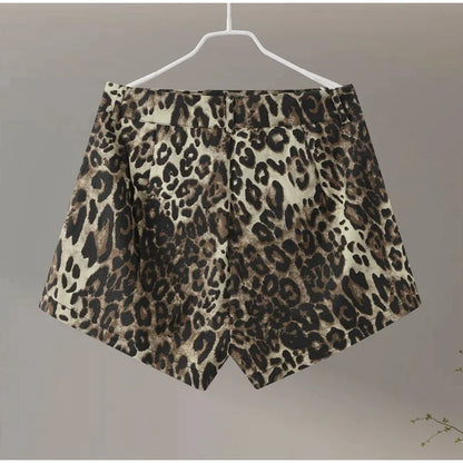 Leopard Denim Shorts