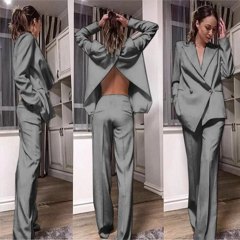 Suits Set Two Piece Back Split