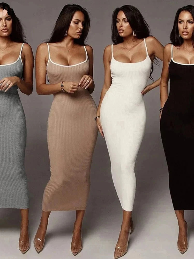 Backless Bodycon Midi Dress