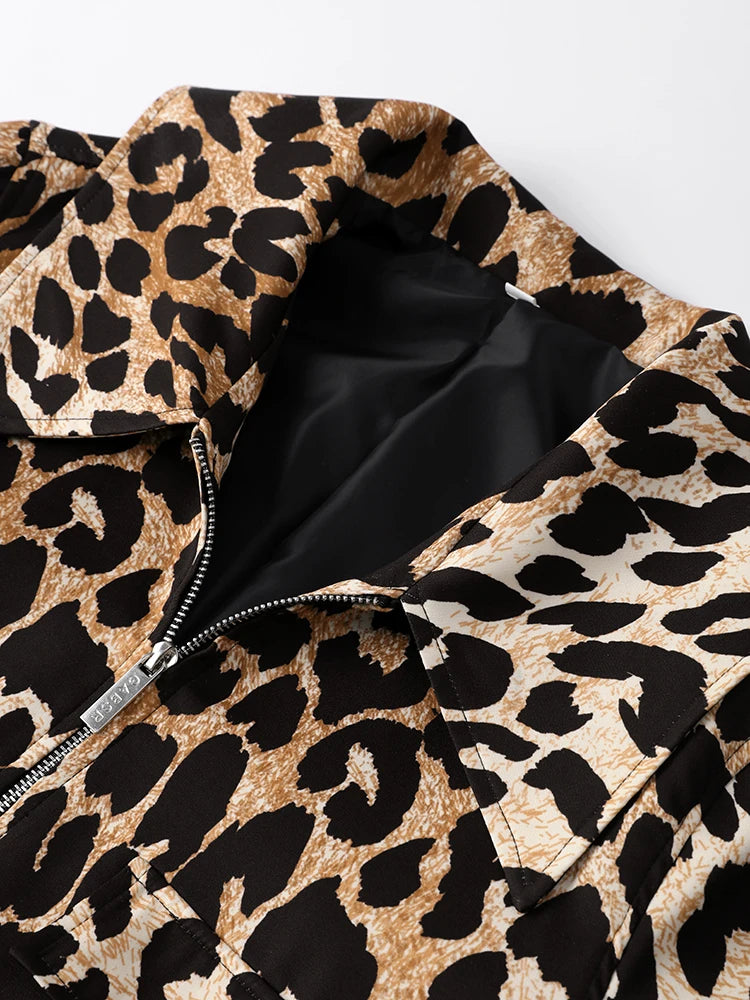 Leopard Crop Jacket Long Sleeve