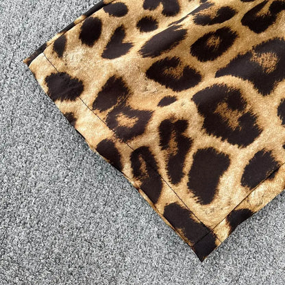 Casual Leopard Print Σετ 2 Τεμαχίων (μακρυμάνικο πουκάμισο & παντελόνι) 