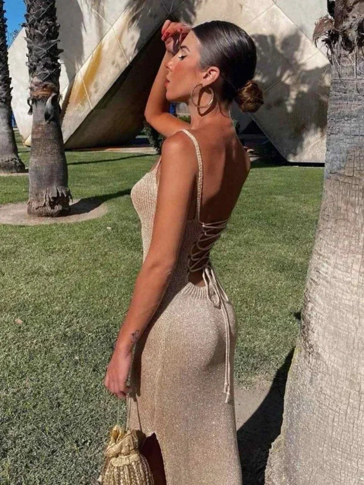 Backless Sleeveless Maxi Dress