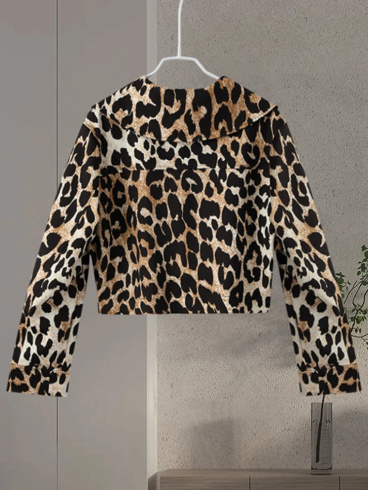 Leopard Crop Jacket Long Sleeve